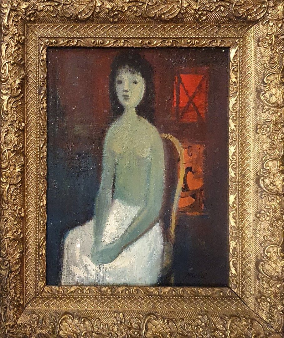 MOLNE Luis (1907-1970) 
Femme nue assise 
Huile sur toile, signée en bas à droit&hellip;