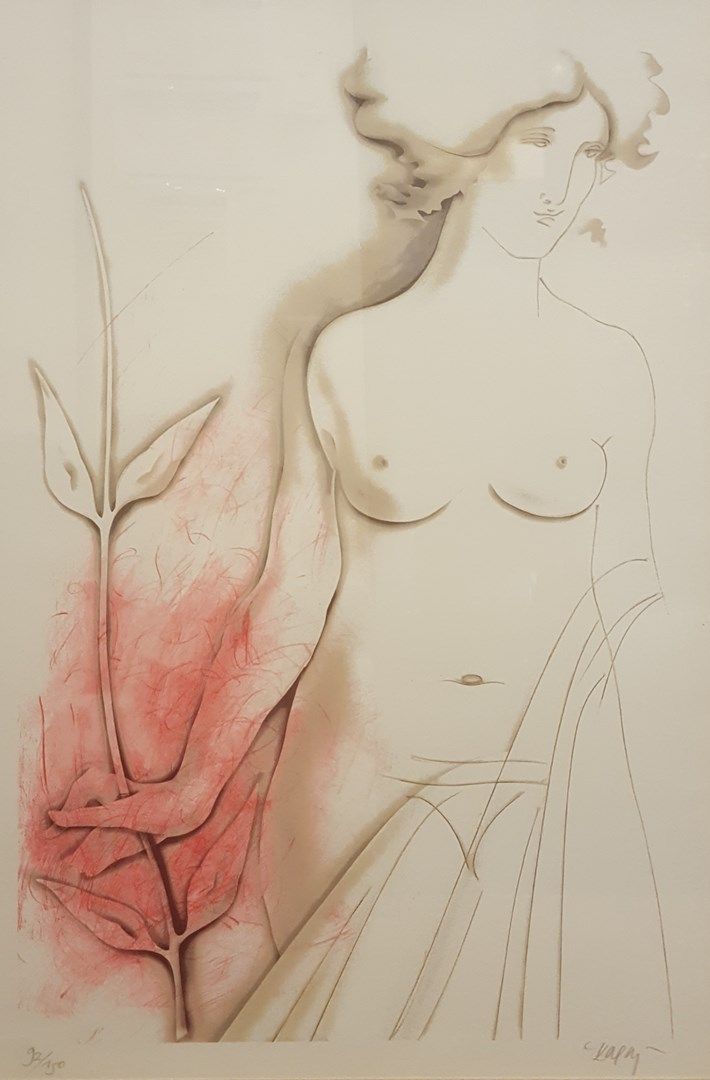 Null 卡拉斯-克里斯托斯（生于1930年）

裸体。

右下角有签名的石版画，并注明90/150

67x45.5厘米