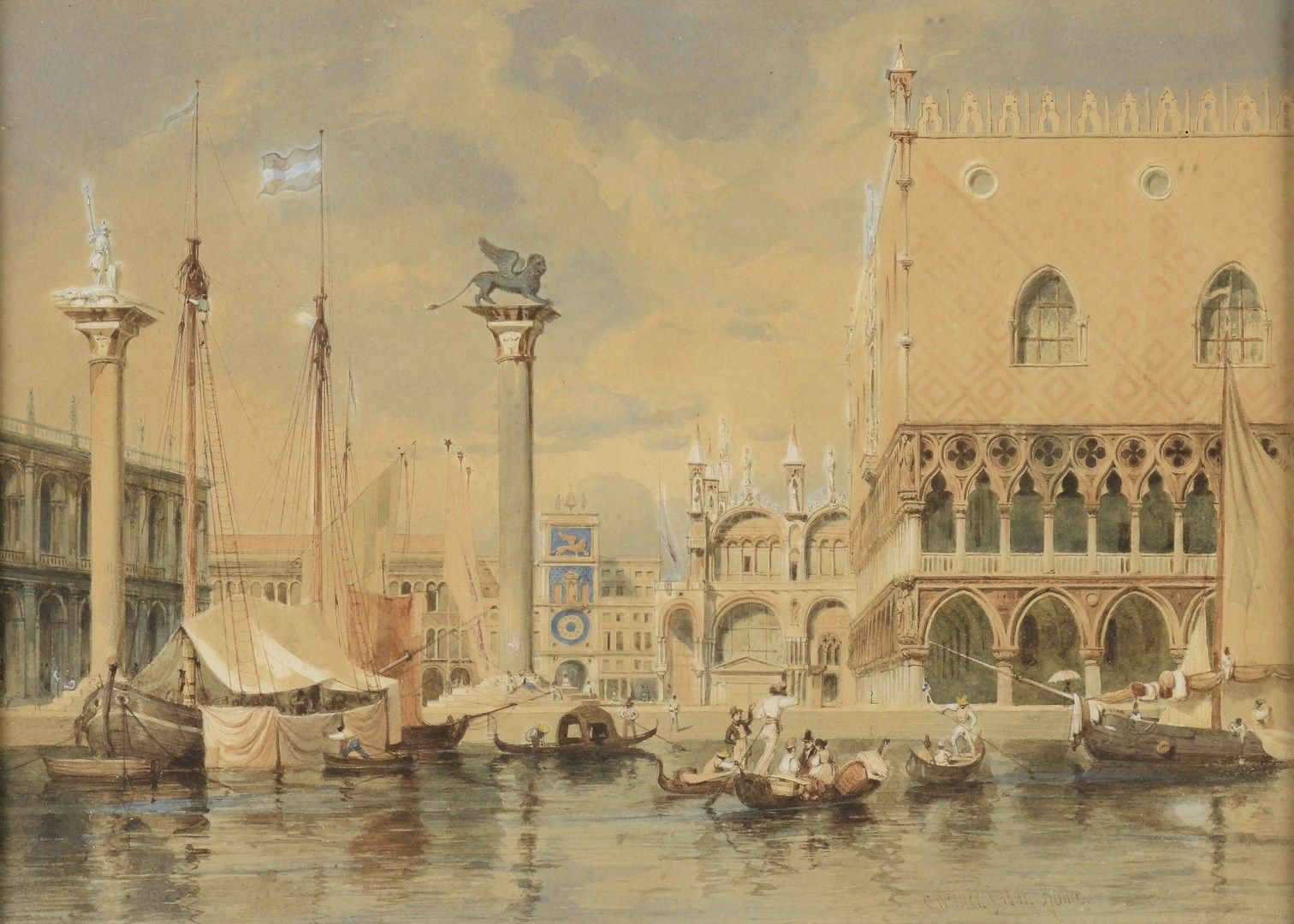 WERNER Carl, 1808-1894 
Venise, Place Saint Marc, 1841 
aquarelle et gouache sur&hellip;