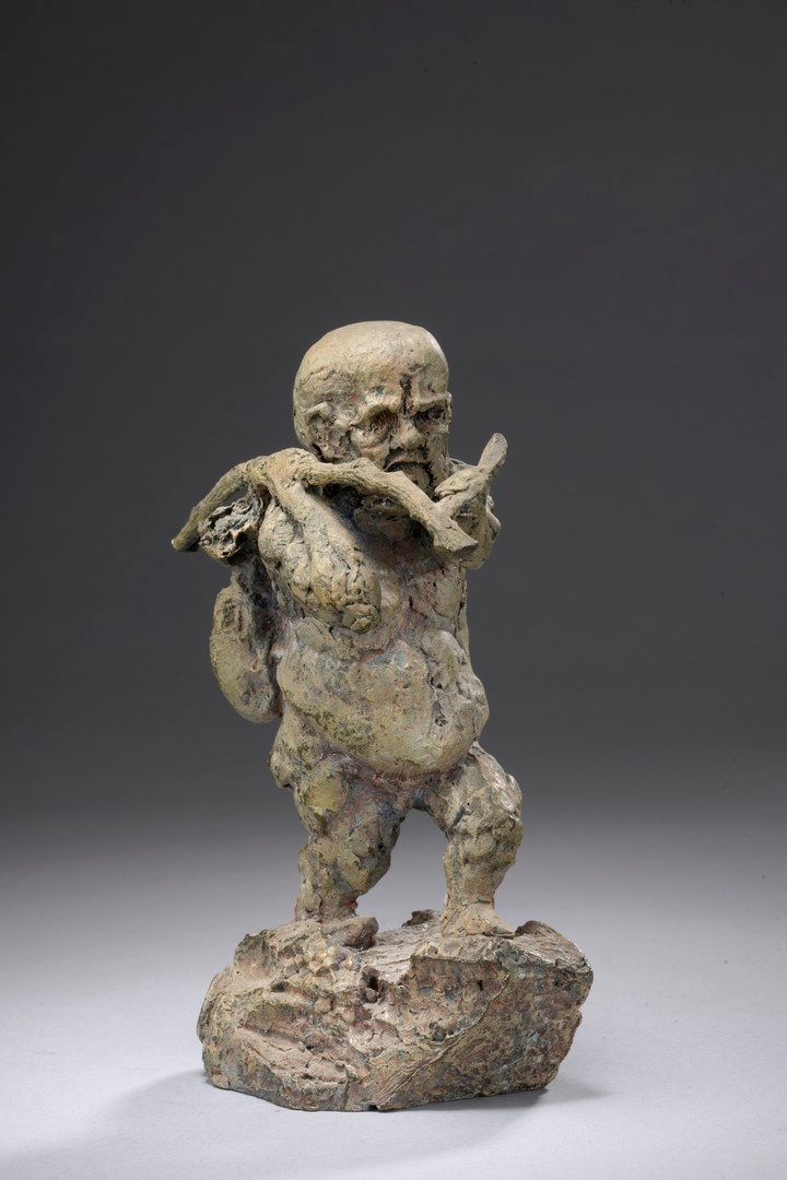 Null LÉVY Michel, born in 1949,

Gnome with a bundle,

bronze with grey patina E&hellip;