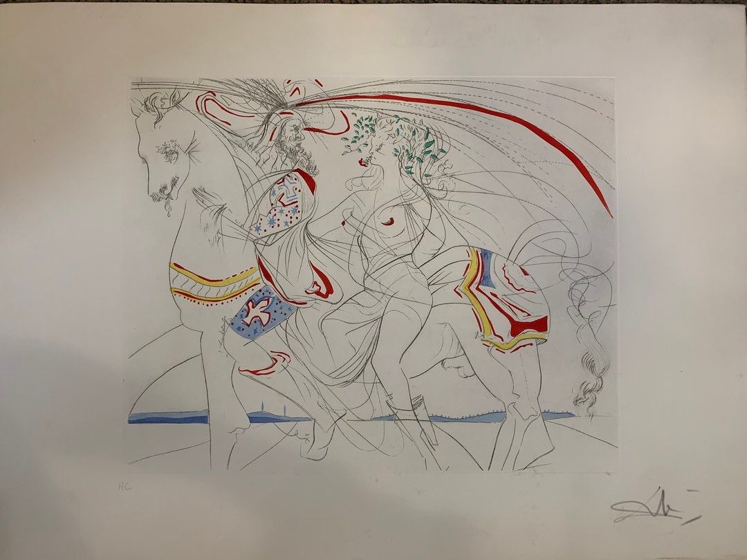 Null DALI萨尔瓦多，后

马术科目

蚀刻版画，右下方有签名

折叠的痕迹

57 x 77.5厘米