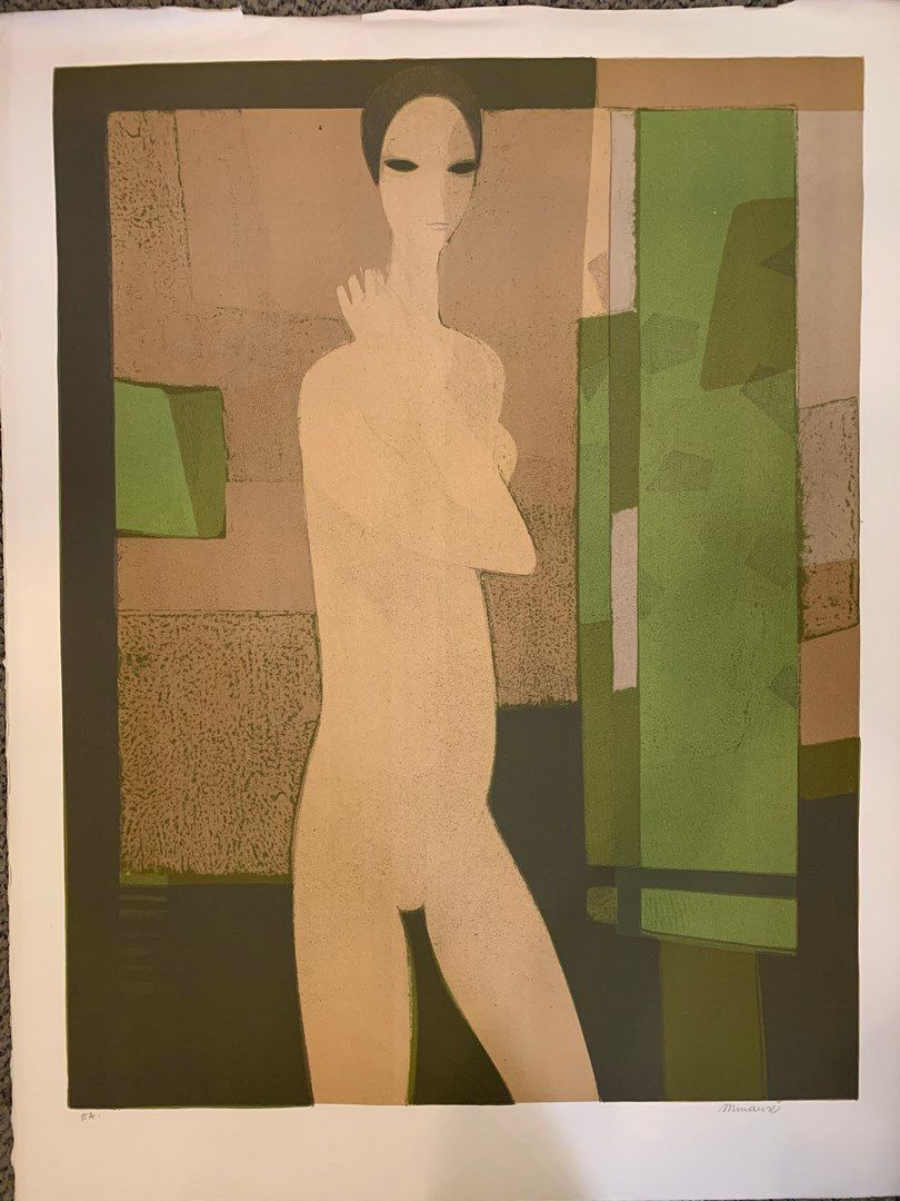 Null 米诺（André）（1923-1986年

女性裸体-植物静物-黑衣女人-蓝衣女人

四幅已签名的石板画（其中一幅有折叠痕迹，空白处有破损）。

75&hellip;
