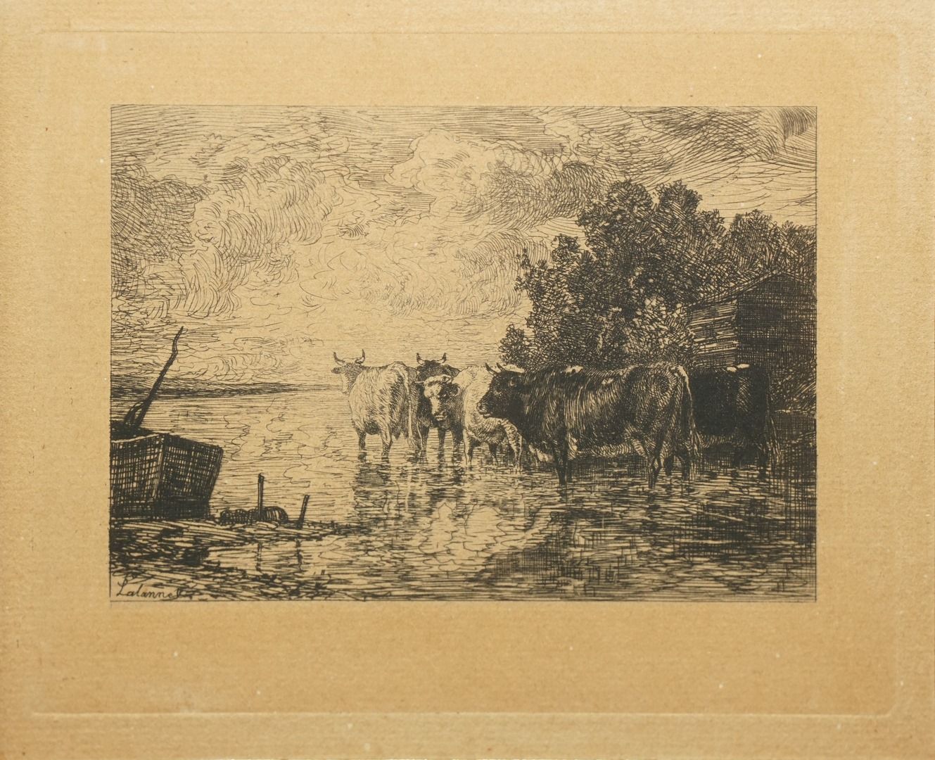 Null LALANNE Maxime, 1827-1886

Vaches à la mare

eau-forte en noir (insolation)&hellip;