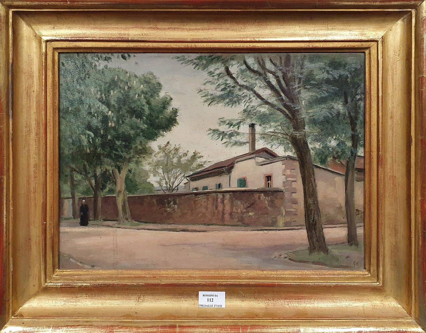 Null 斯图兹内格尔-汉斯，1875-1943。

有树木的街角。

强化纸板上的油彩（有污点），右下角有抹去的痕迹，背面有庄园的印章，编号为37。

33x&hellip;