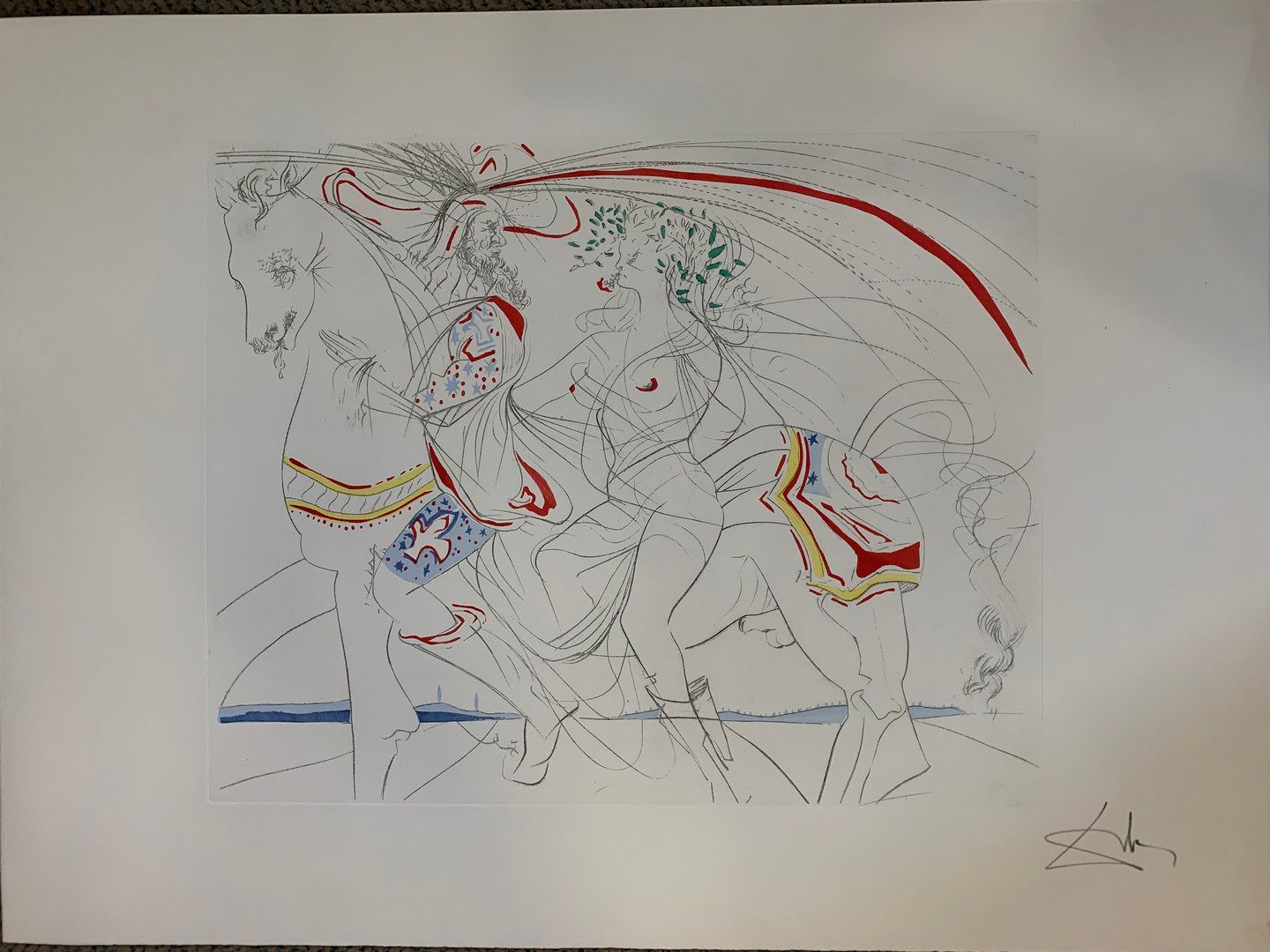 Null DALI 萨尔瓦多，后

马术科目

蚀刻版画，右下方有签名

折叠的痕迹

57 x 77.5厘米