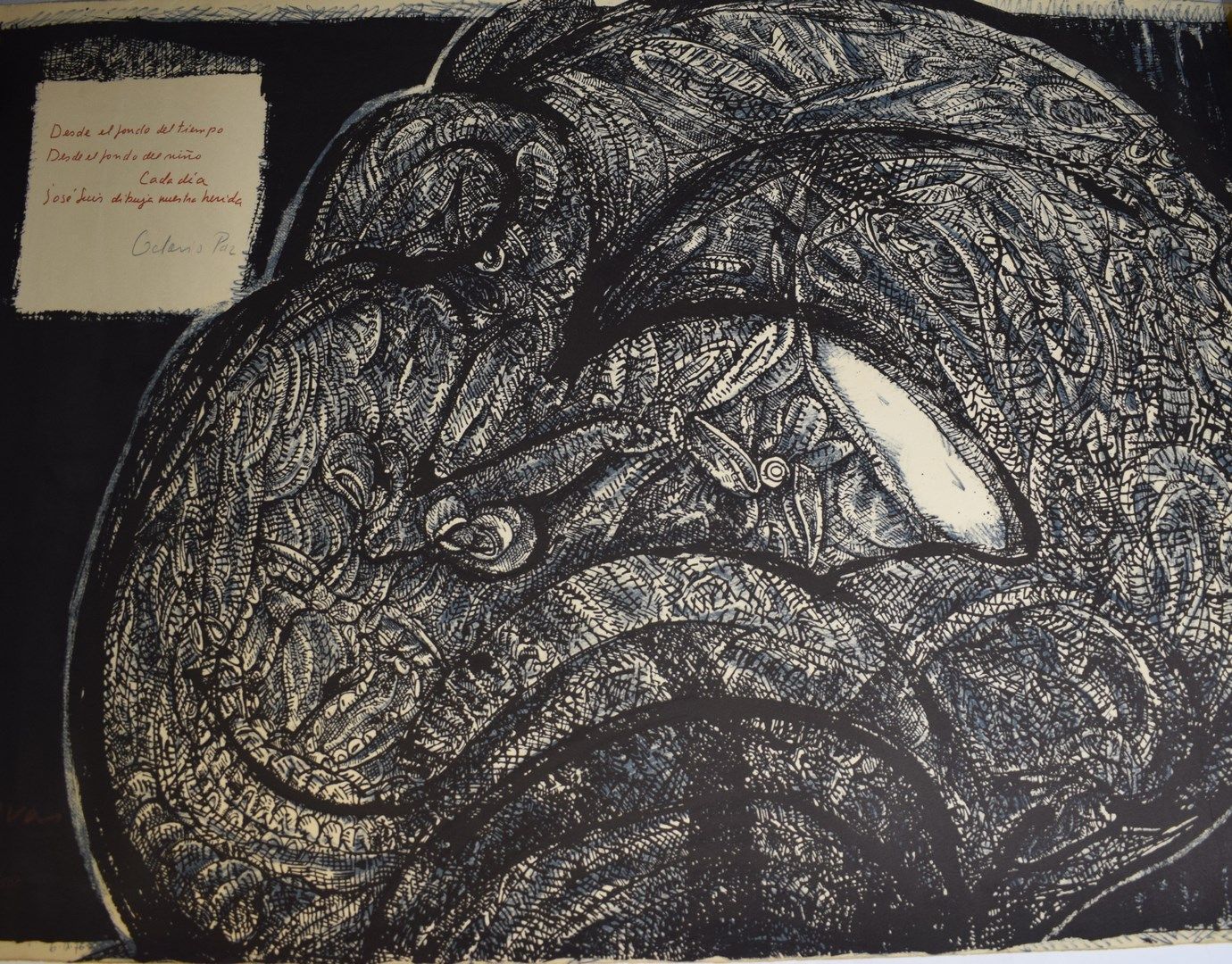 Null 何塞-路易斯(1934-2017)

带有奥克塔维奥-帕斯诗句的作品（黑色），6.IX.76

石版画，左下角有签名、编号95/500和日期 

小小&hellip;