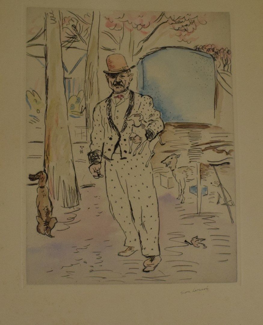 Null LAUNOIS Jean (1898-1942)

Elégant au jardin, 

Gravure et rehaut d'aquarell&hellip;