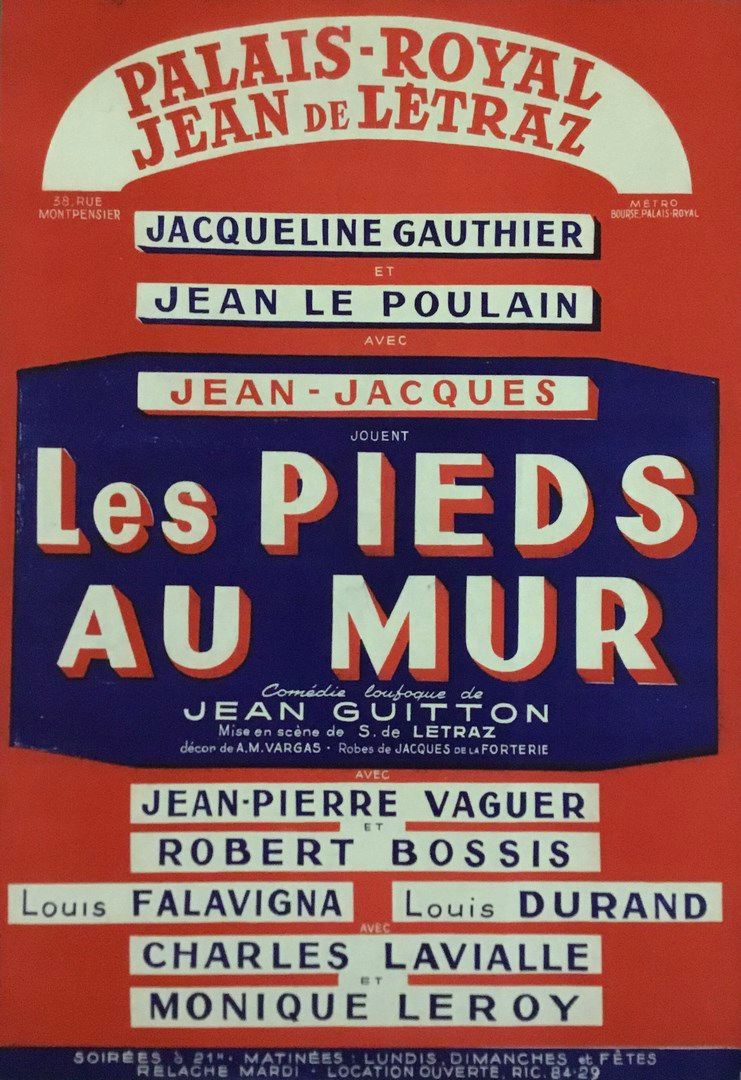 Null 皇家宫殿Jacqueline Gauthier Jean Le Poulain "les pieds au mur "展览海报。)

格式 58 x &hellip;