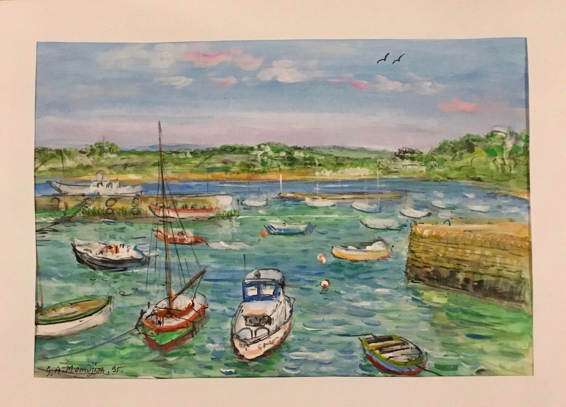 Null MOMDJIAN Garabed 

Gouache on paper, signed, titled, dated, "Douarnenez" 19&hellip;