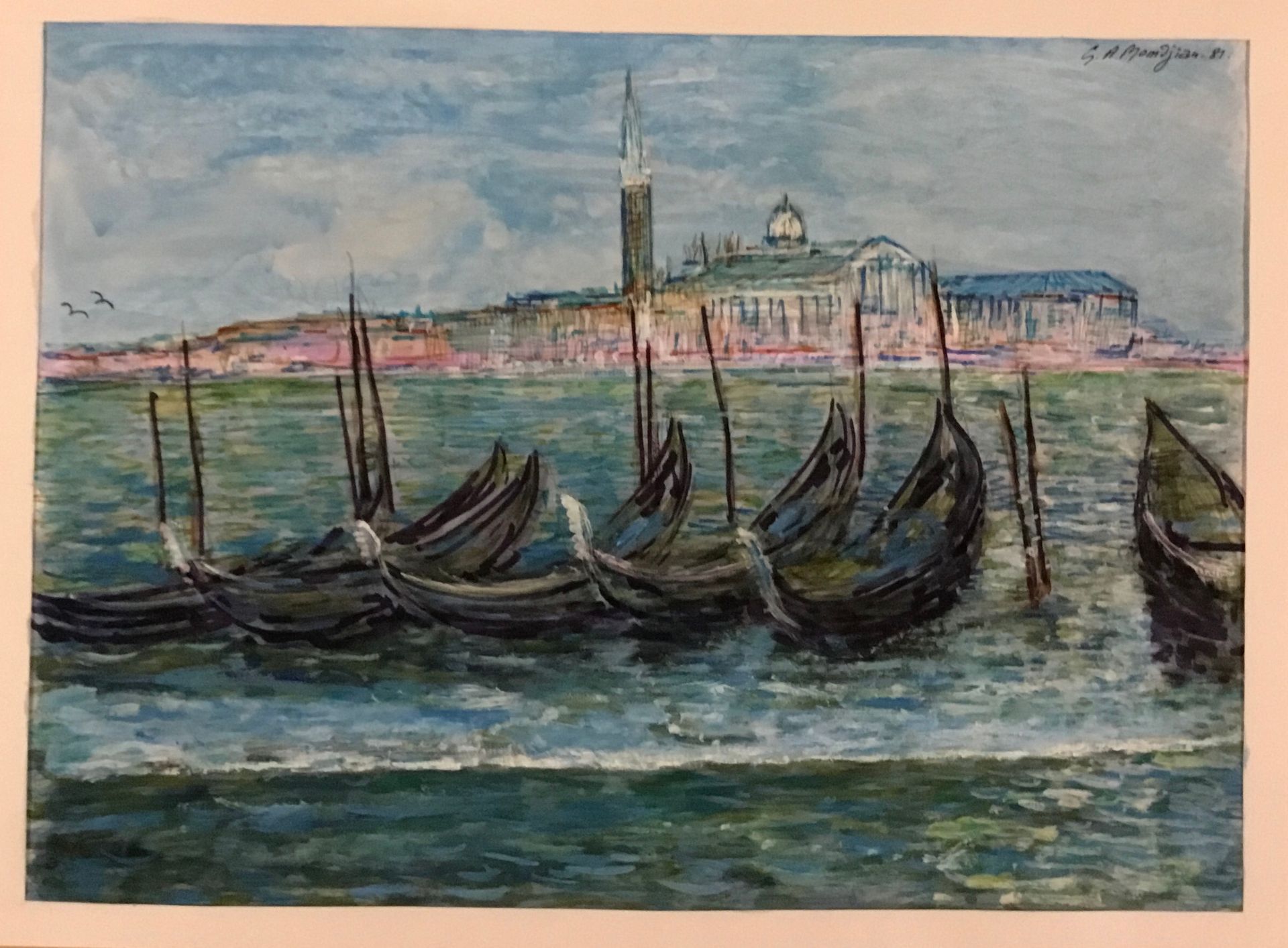 Null MOMDJIAN Garabed

纸上油画，签名，标题，日期，"威尼斯 "1981。

格式 43 x 58 cm