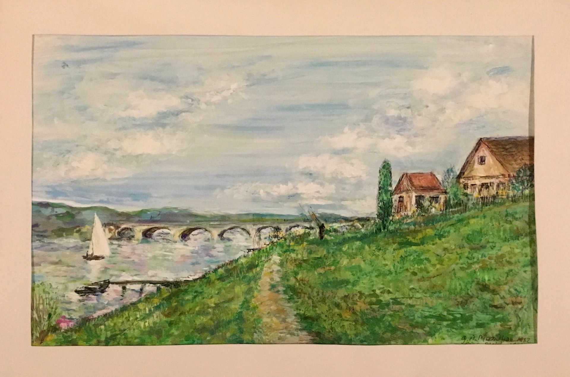 Null MOMDJIAN Garabed

纸上水粉画，签名，标题，日期，"在西斯利 "阿根特伊桥 "之后" 1982年。

格式 40 x 59 cm