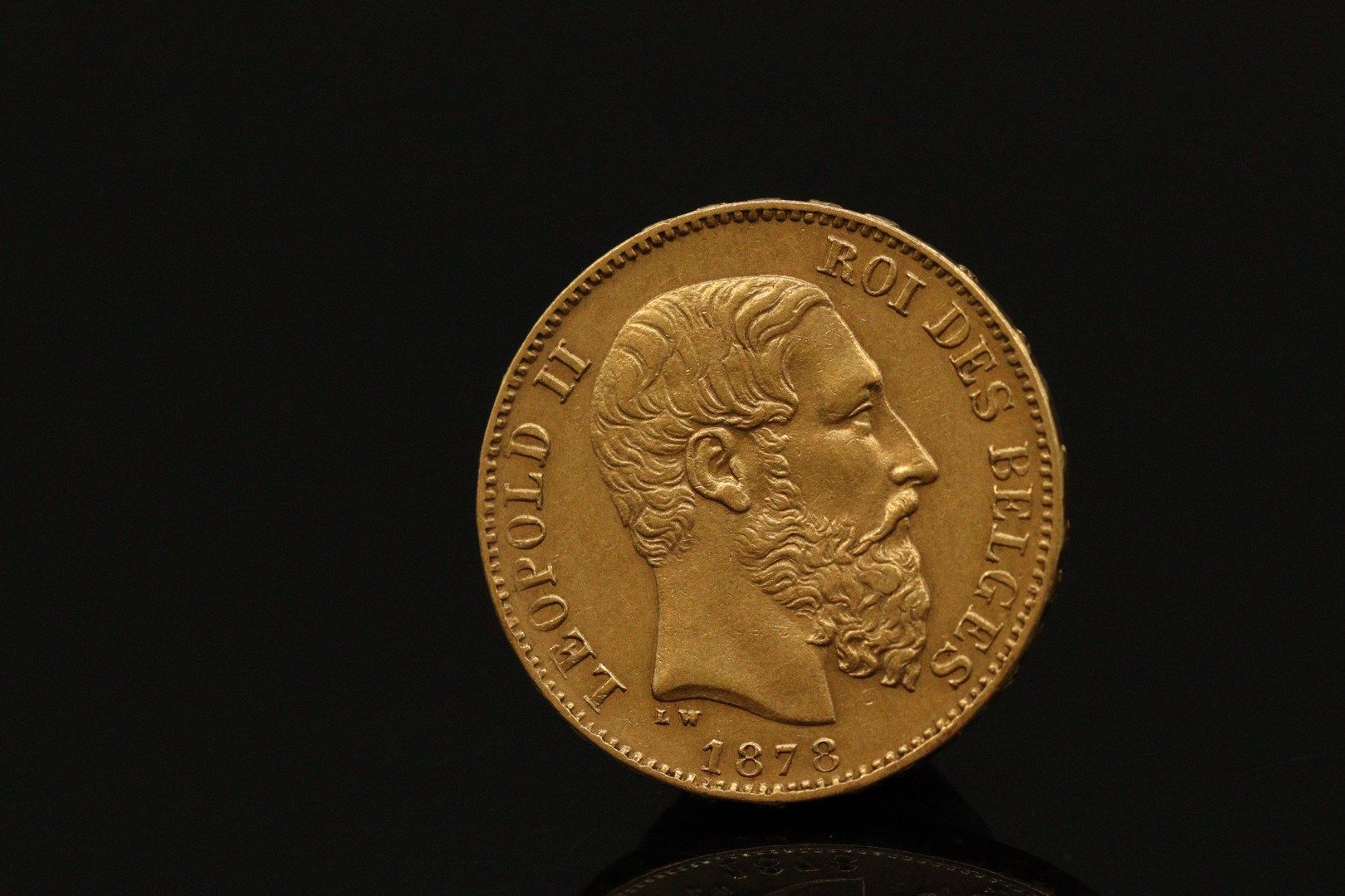 Null 20-Franc-Goldmünze Leopold II. (1878)

TTB bis SUP 

Gewicht: 6,45 g.