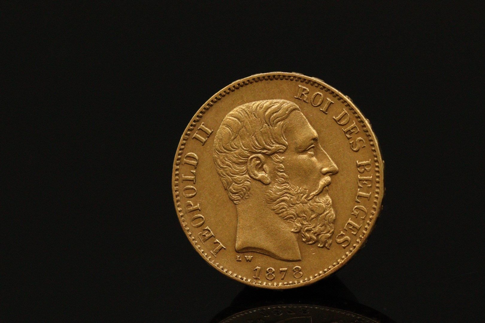 Null Gold coin of 20 francs Leopold II (1878)

TTB to SUP 

Weight : 6.45 g.