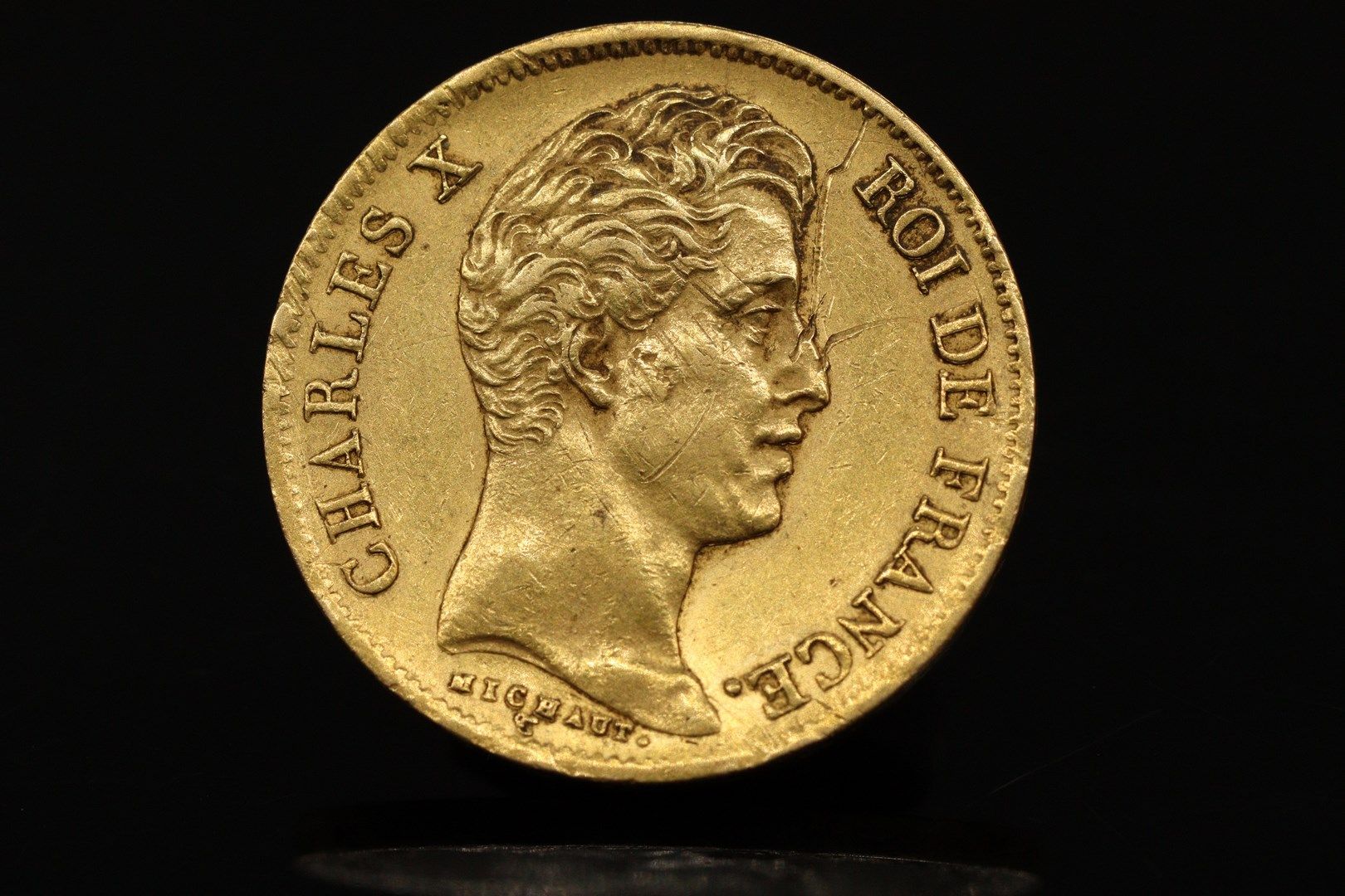 Null 查理十世40法郎金币，1840年，A.

VF到FV。

重量：12.90克。