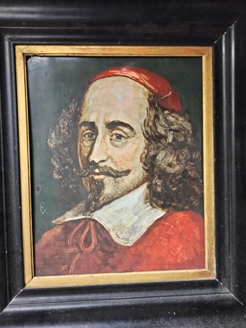 Null MIGNARD Pierre (后)

马扎然红衣主教的画像

瓷器上的绘画

H.35.3 - W. 28.1 cm