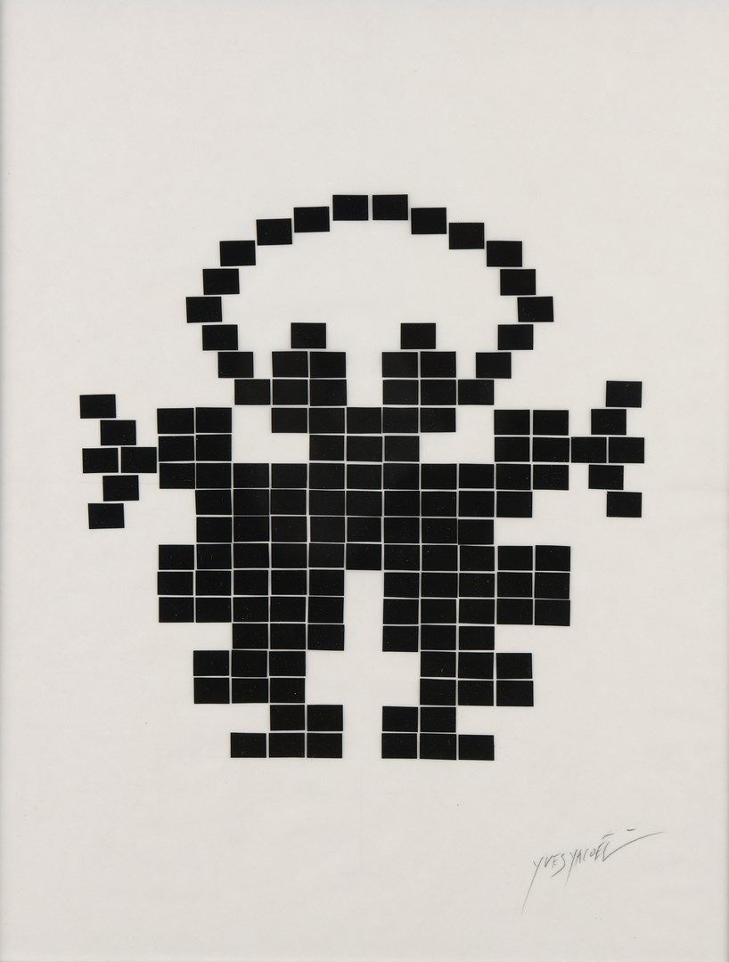 Null YACOËL Yves (born in 1952)

Pixel-sticker 

Vinyl on paper 

Signed lower r&hellip;