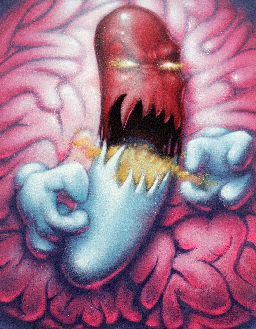 Null MAX 132 (born 1976)

Brain Sucks, 2012 

Mixed media on canvas 

Signed on &hellip;