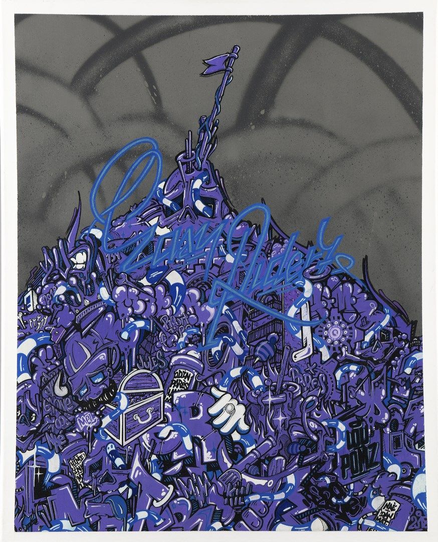 Null 斯文 (1984年出生)

2020年，轻松骑手

画布上的混合媒体

背面有打印、签名和日期

81 x 65 cm