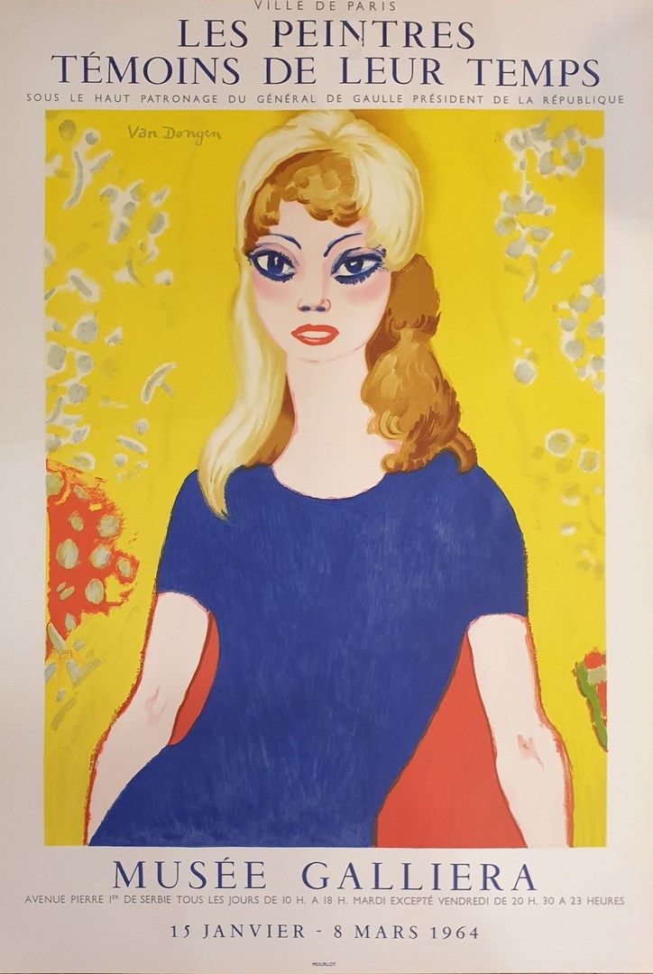 Null VAN DONGEN Kees (后)

碧姬-巴铎的画像

海报《时代的画家》，加利埃拉博物馆，1964年1月15日至3月8日，石版画，穆尔洛创作
&hellip;
