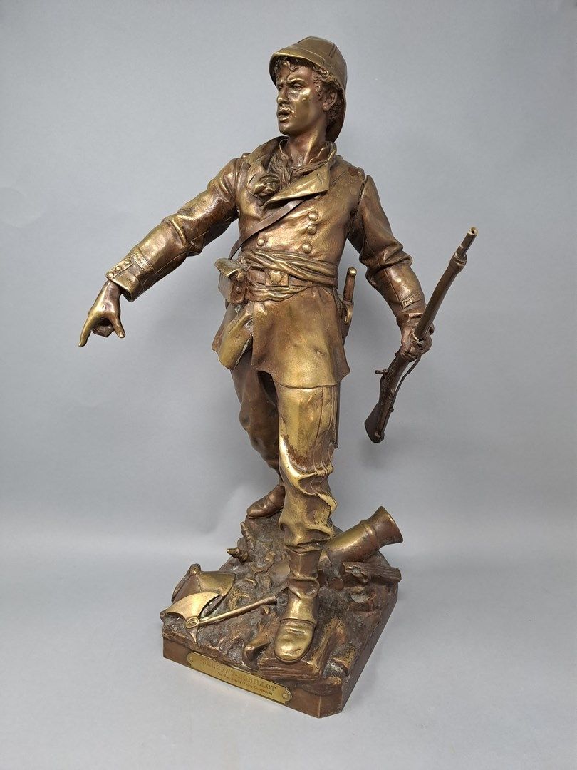 Null PARIGI Auguste (1850-1915)

Sergente Bobillot, 

bronzo con patina di medag&hellip;