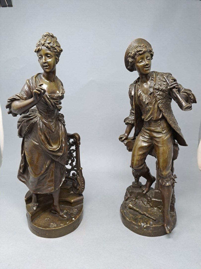 Null BOUCHERON (XIX-XXème)

Couple de galants 

Deux bronzes à patine brune, sig&hellip;