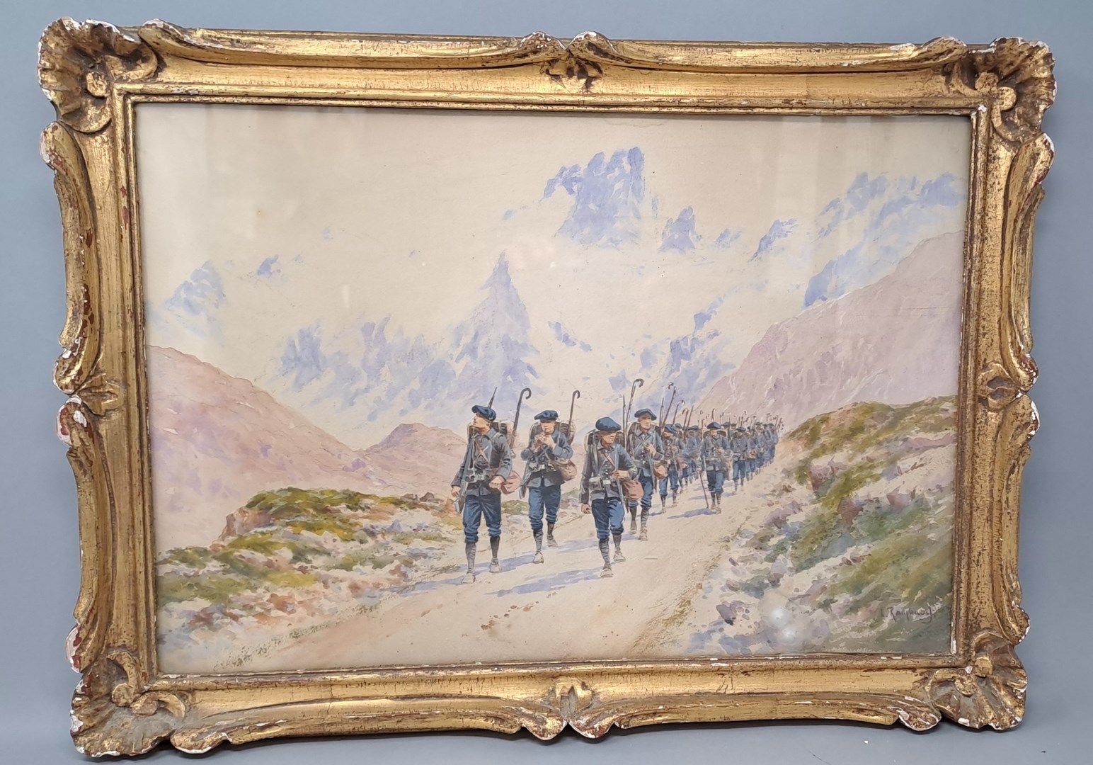 Null Louis RAMBAUD (XIX-XX) 

Chasseurs alpins dans un paysage semi enneigé

Aqu&hellip;