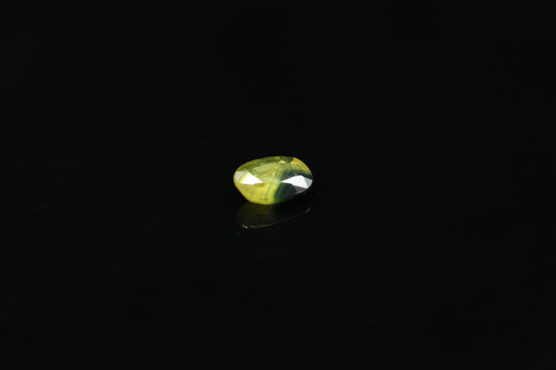 Null Surprising bicolored yellow and blue sapphire on paper. 

Weight : 2.19 cts