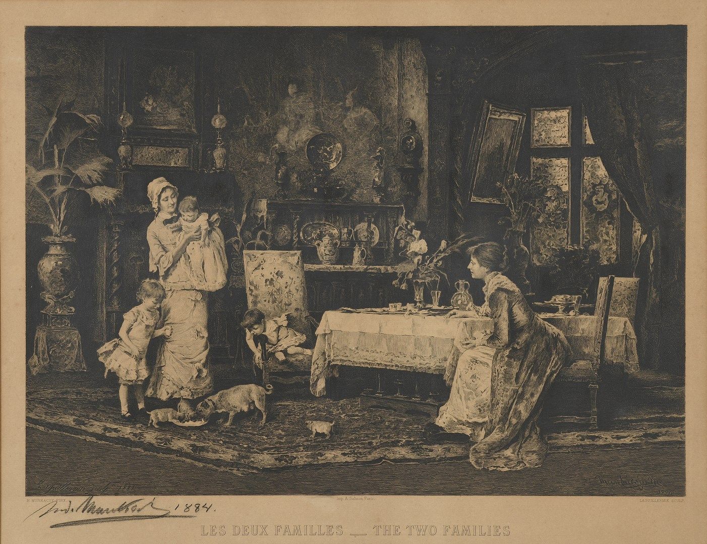Null 蒙卡西-米哈伊，1844-1900年

这两个家庭，1880年

Laguillermie雕刻的黑色蚀刻画，由A.Salmon在巴黎印刷（日照）。

&hellip;