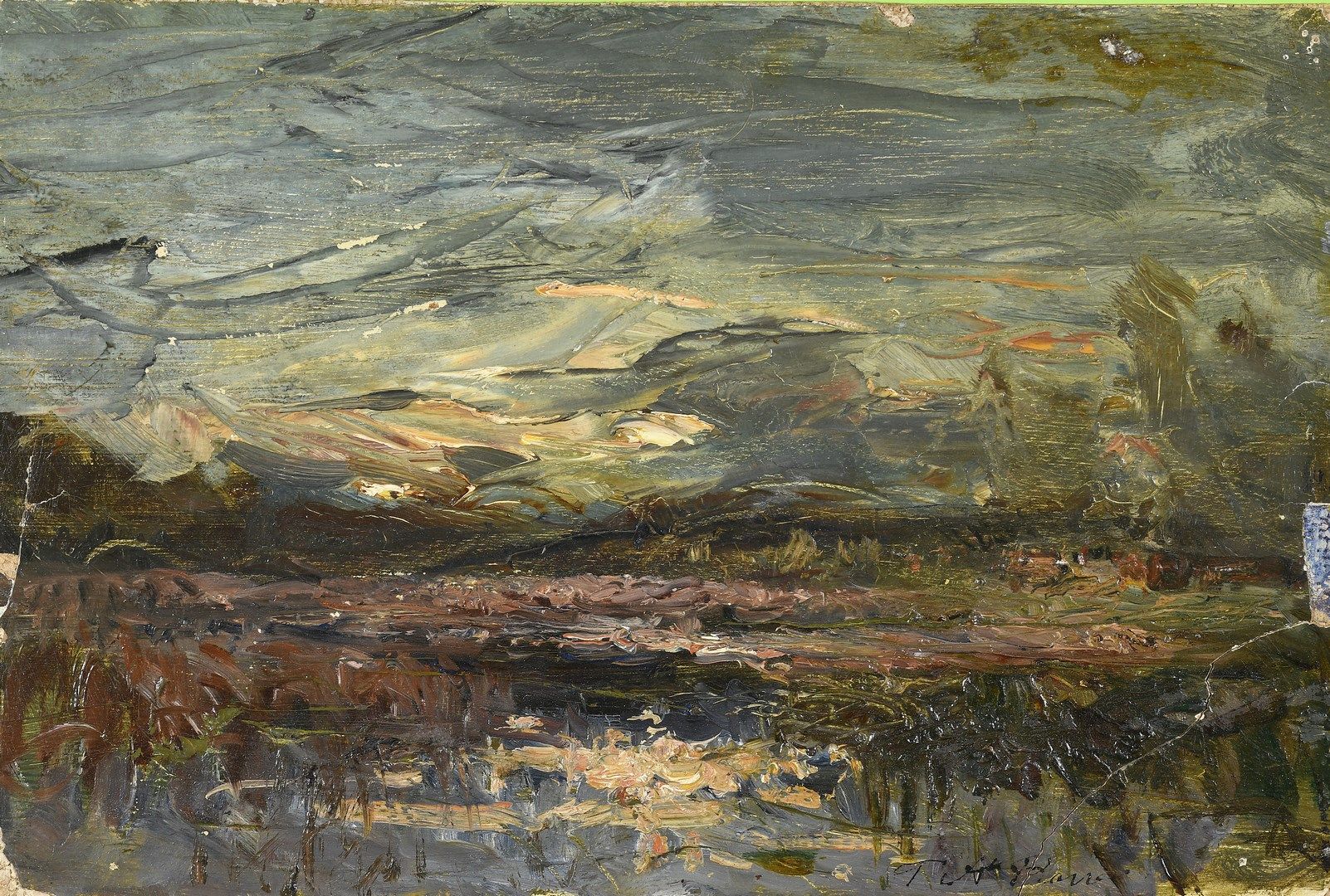 Null RAVIER Auguste, 1814-1895

有湖的风景

裱在画布上的纸上油彩(缺失后修复)

右下方有签名

16,5 x 24,5 cm