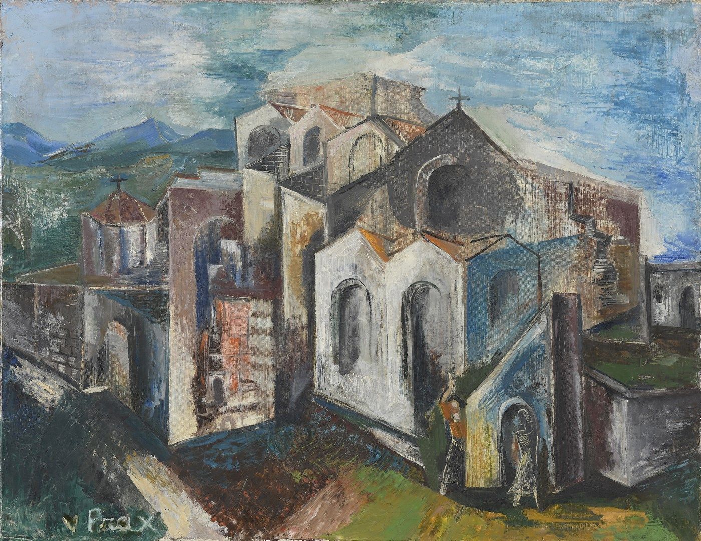Null 普拉克斯-瓦伦丁，1897-1981

教会

布面油画

右下方有签名

50 x 65厘米