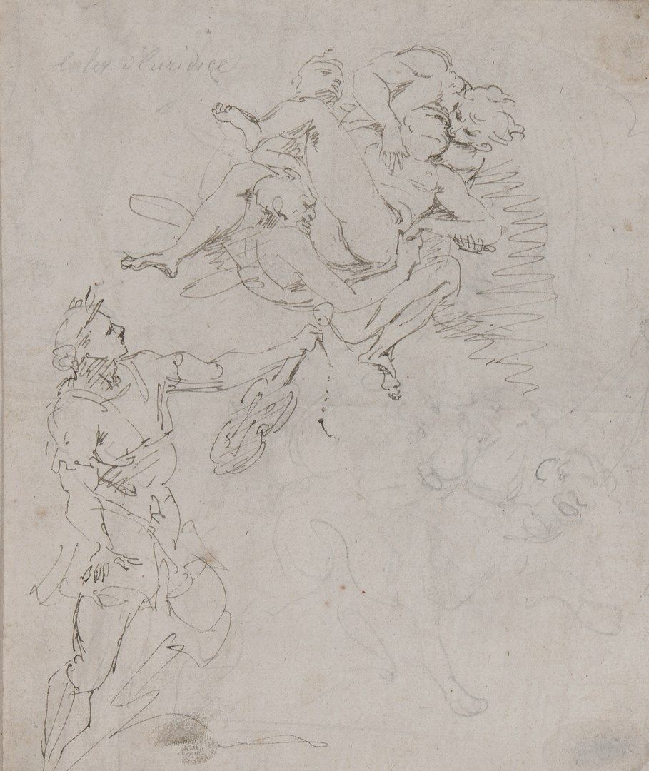 Null 法国学校 17世纪下半叶



欧律狄刻在奥菲斯的注视下被带到了冥界。

钢笔和黑墨水；略带黑色的石刻素描，是一只角斗士。水印。

(小污点)



&hellip;