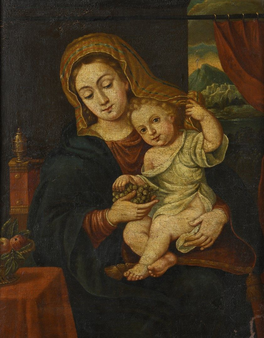 Null MIGNARD Pierre (后)

1612 - 1695



圣母子》，又称《拿着一串葡萄的圣母》。



布面油画（反转；右下方有一些缝隙；&hellip;