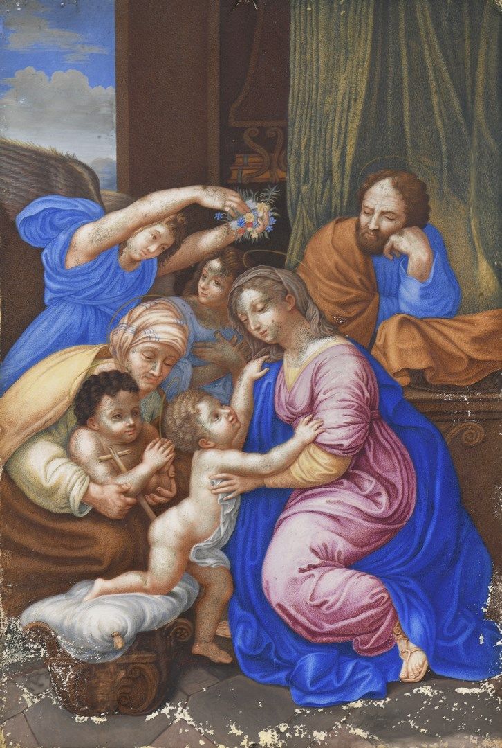 Null 拉斐尔--拉斐尔-桑蒂或桑齐奥（后）。

1483 - 1520

 		

被称为弗朗西斯一世大圣家的神圣家族



水粉画在纸上。安装在面板上（四&hellip;