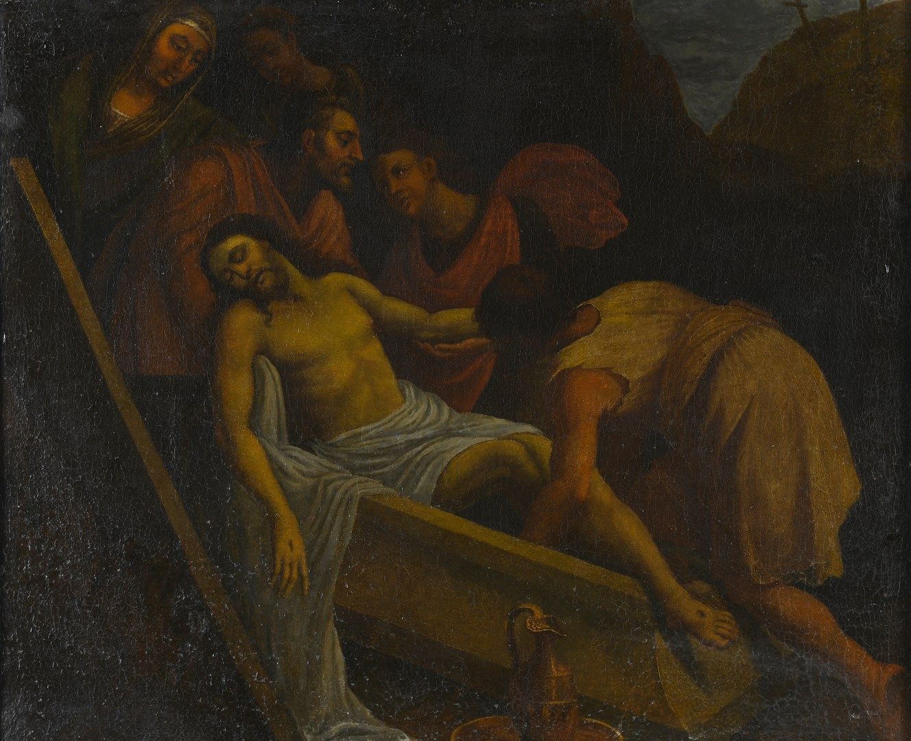 Null 意大利学校 

在17世纪的品味中



埋葬》（The Entombment

布面油画(重修；修复；旧清漆污损)



H.50,4 - W. 6&hellip;