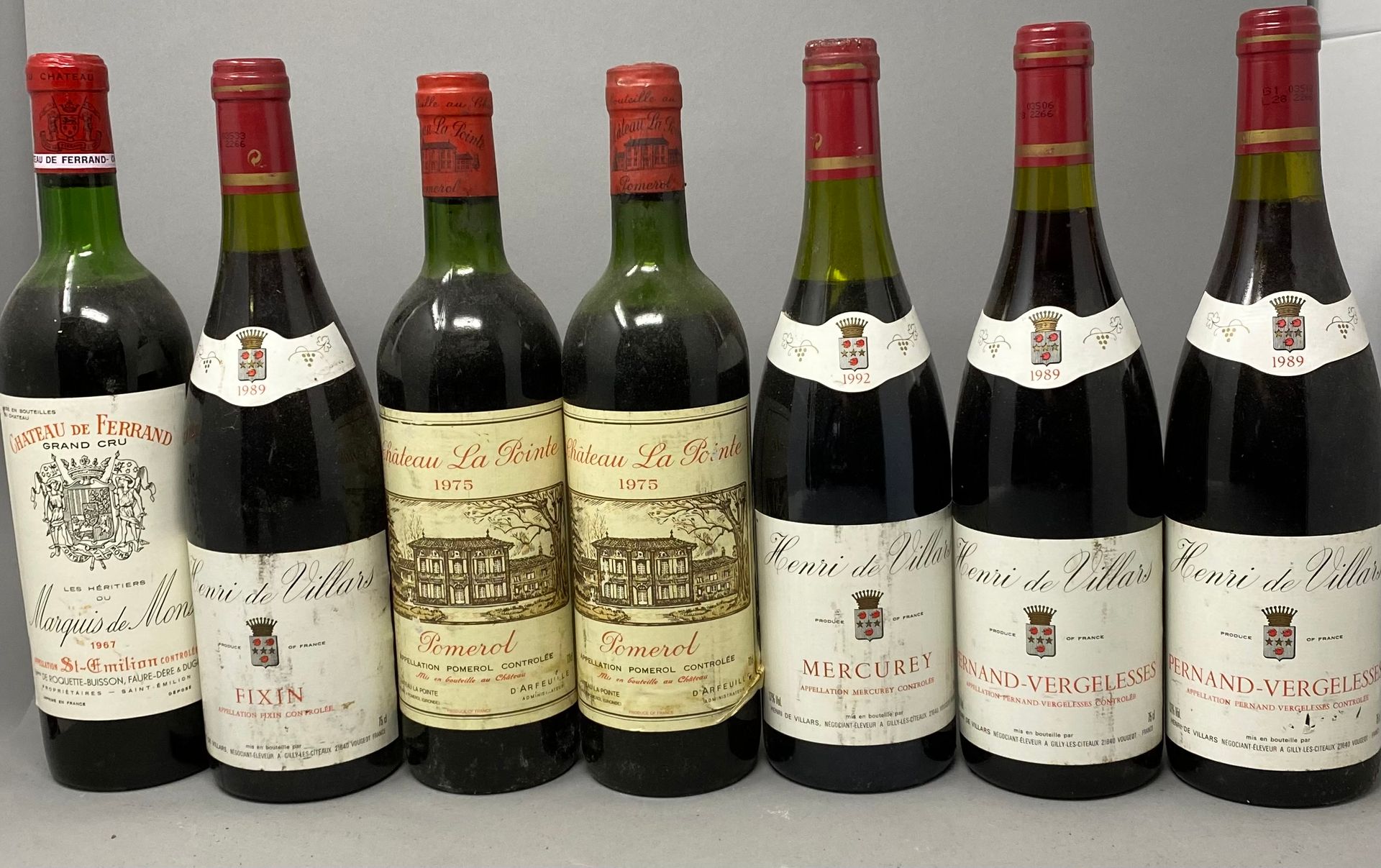 Null Ensemble de 13 bouteilles dont Pomerol, Mercurey, Saint-Emilion