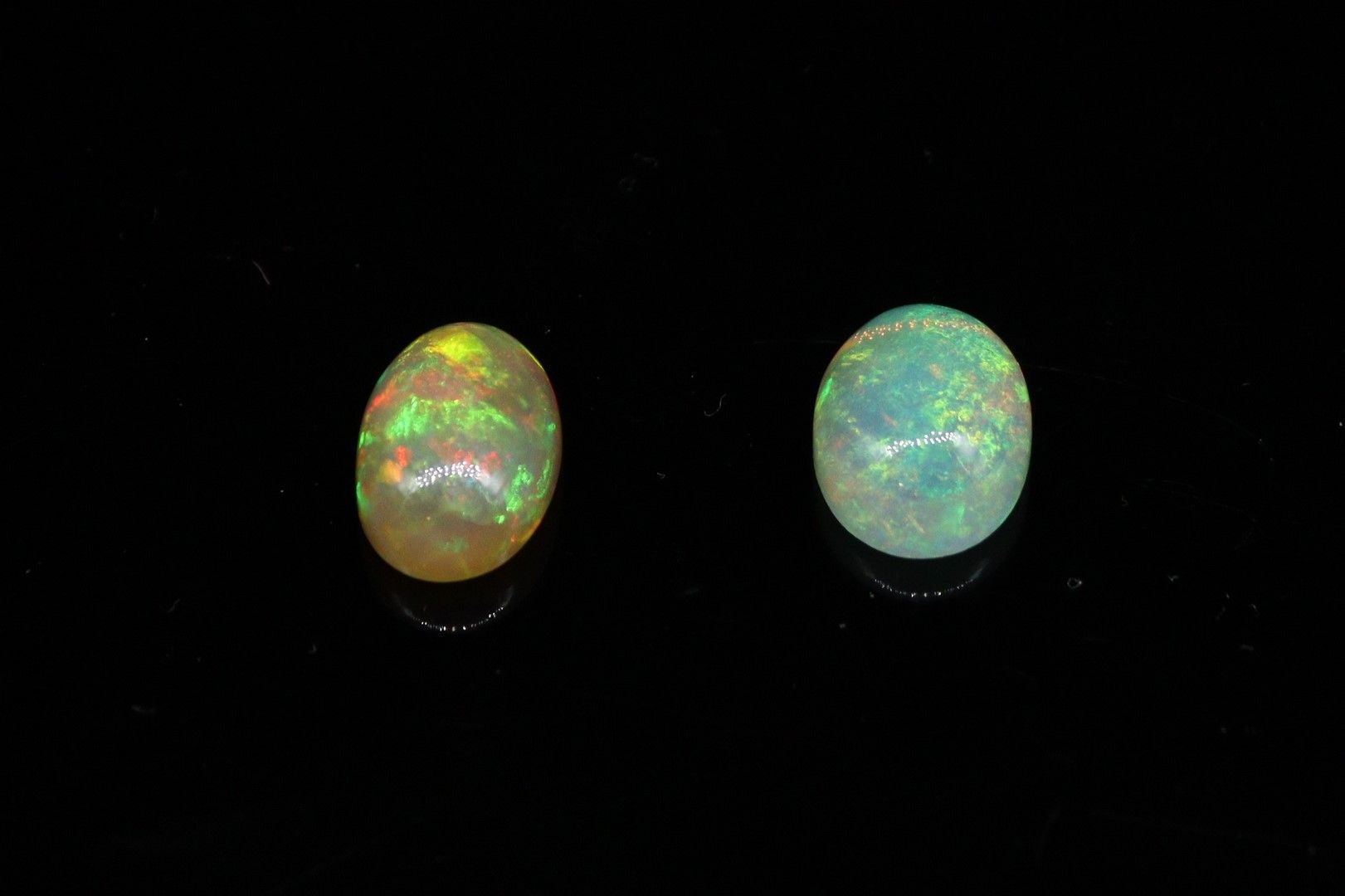 Null Two opals welo cabonchons on paper. 

Weight : 6.22 cts.