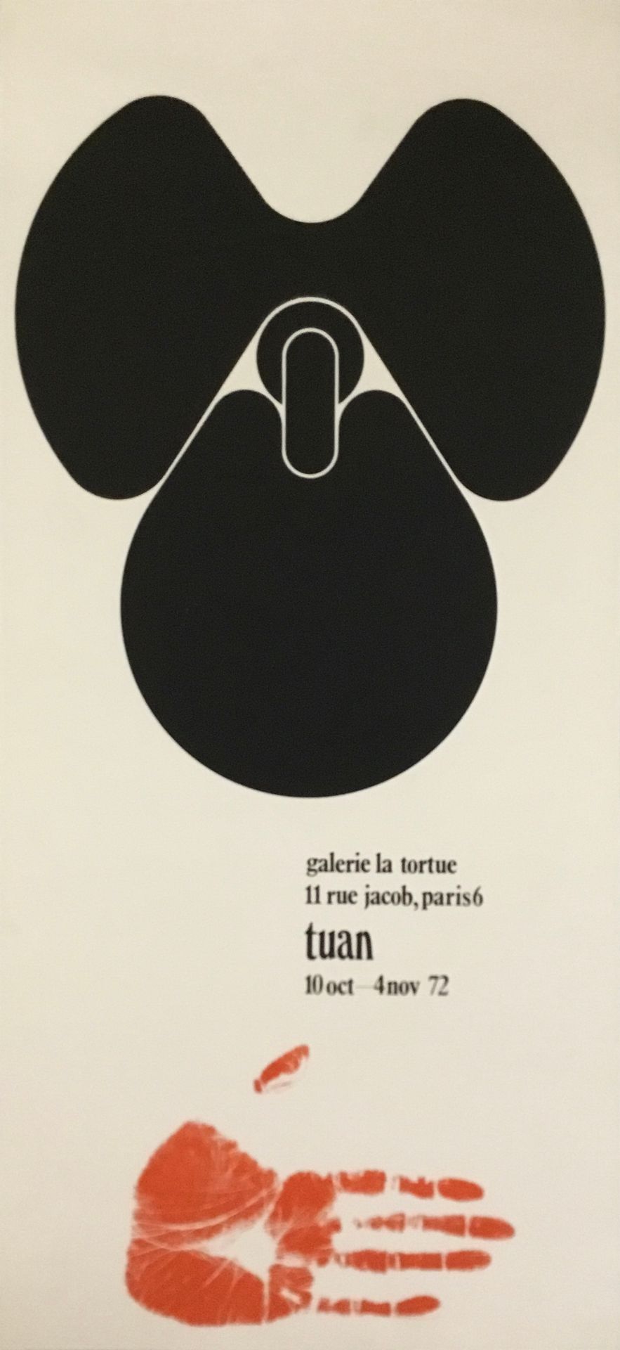 Null TUAN 
Affiche en lithographie 1972 galerie la tortue. 
64 x 30 cm