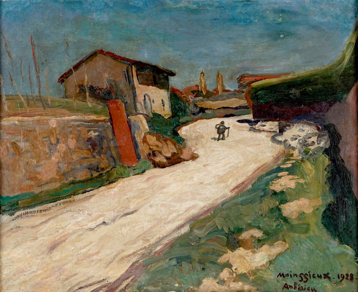 Null MAINSSIEUX Lucien, 1885-1958
Walker on the road, Ambérieux, 1928
oil on pan&hellip;