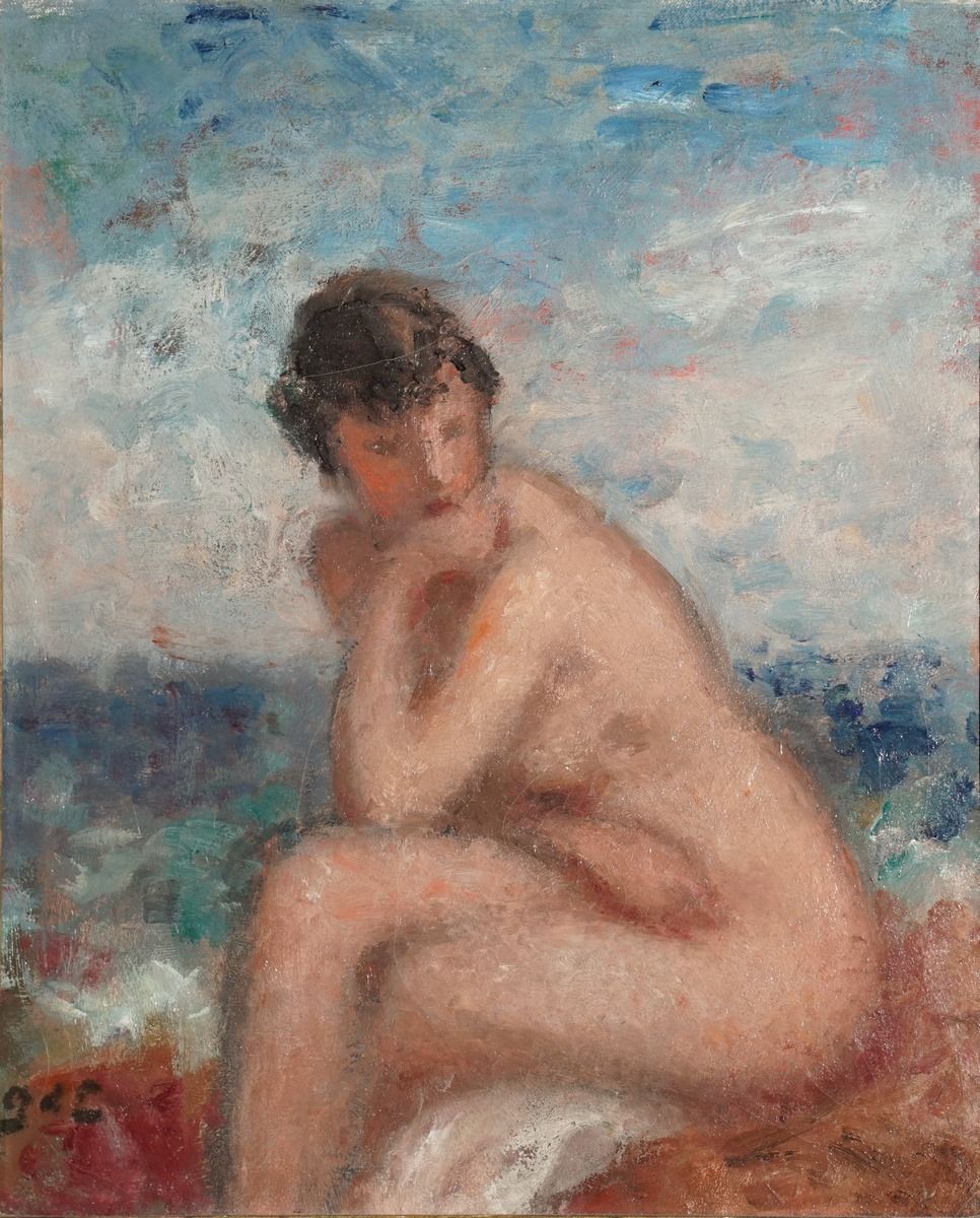 Null D'ESPAGNAT Georges, 1870-1950
海边的裸体
布面油画
左下角有文字说明
41 x 33 cm