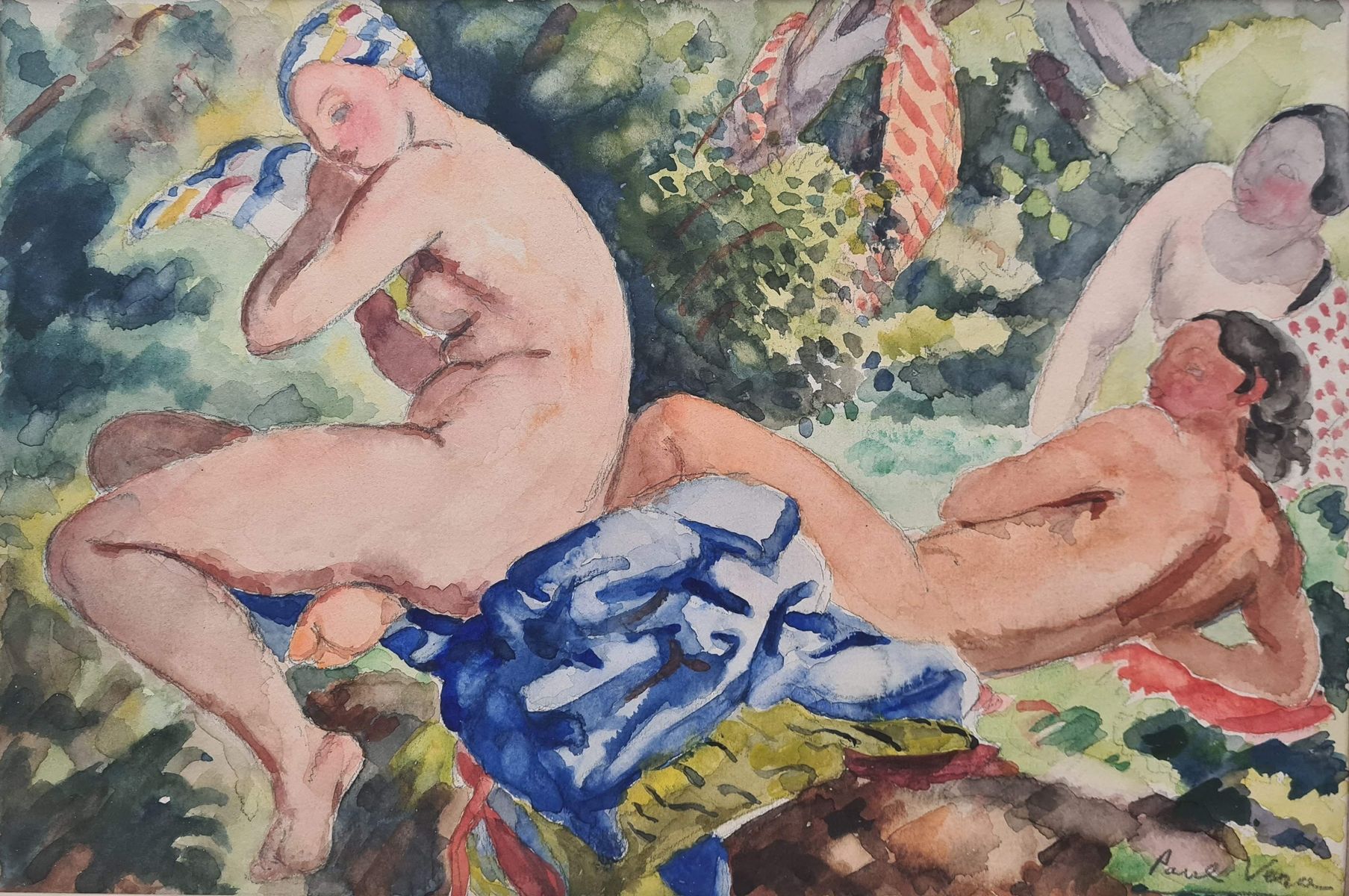 Null 维拉-保罗，1882-1957
沐浴者
水彩画
右下角有签名
23 x 32 cm