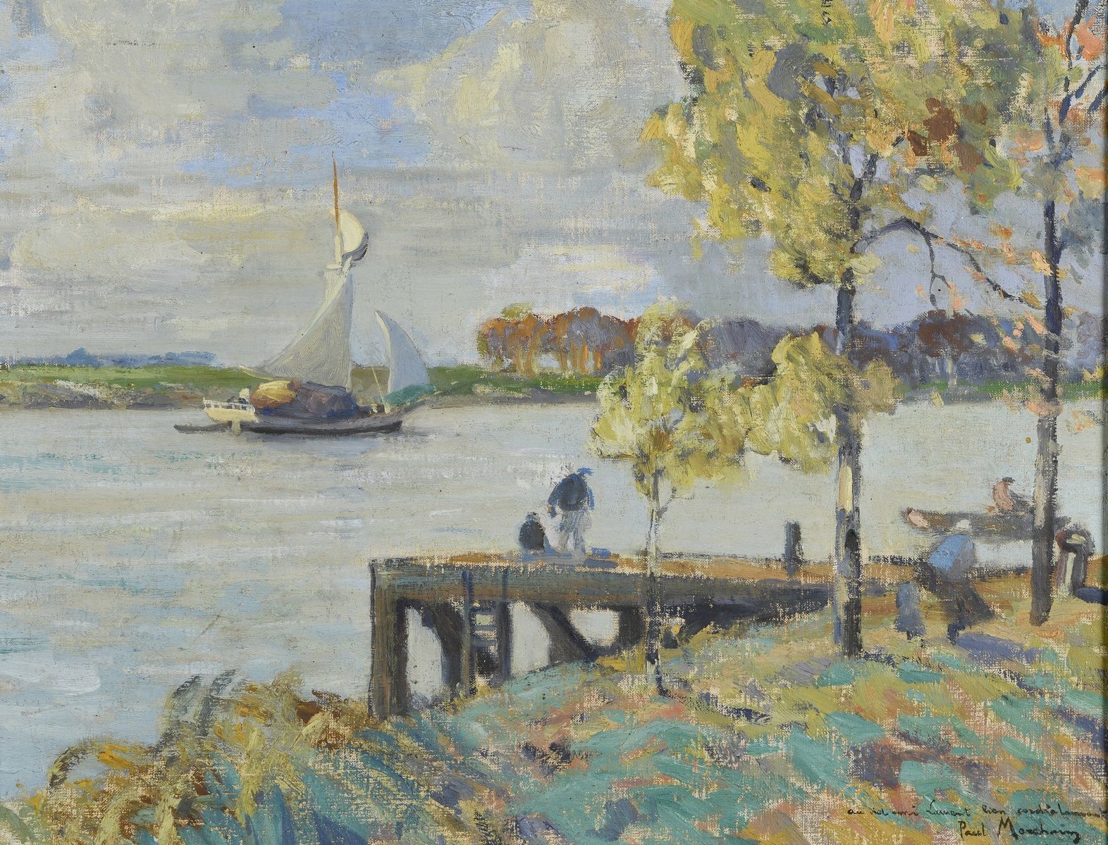 Null MORCHAIN Paul, 1876-1939
Sailboat near a pier
oil on canvas
signed lower ri&hellip;