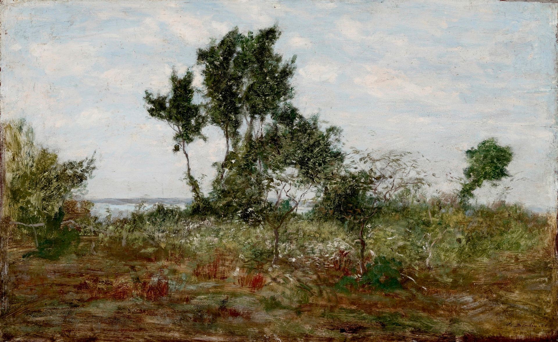 Null BOUDIN Eugène, 1824-1898
Landscape, near Honfleur, 1860
oil on panel (some &hellip;