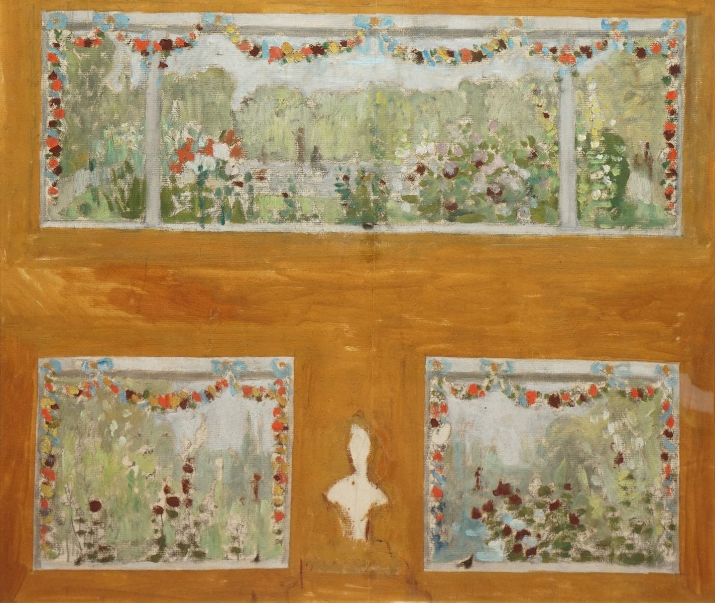 Null 欧内斯特，1844-1931
盛开的公园
纸上水粉设计（有褶皱的痕迹）
右下方有工作室印章
36 x 42厘米