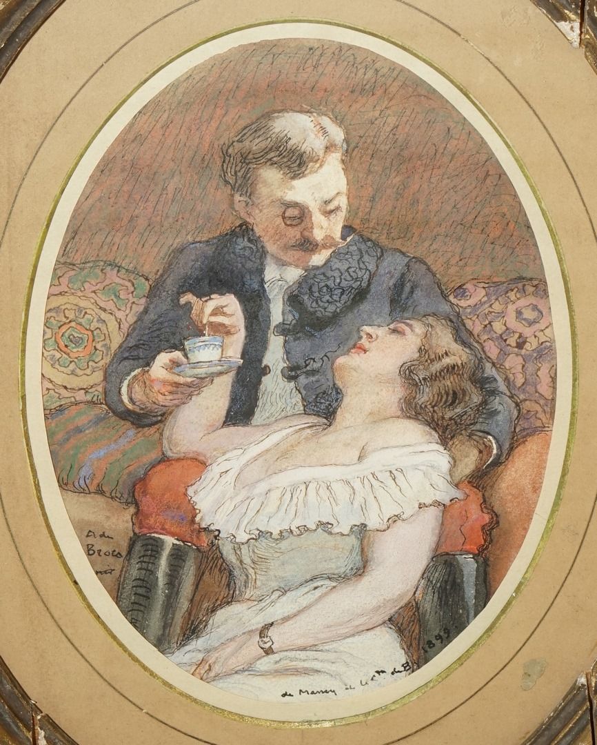 Null DE BROCA Alexis Louis, 1868-1948
Conversación galante
pluma, tinta, gouache&hellip;