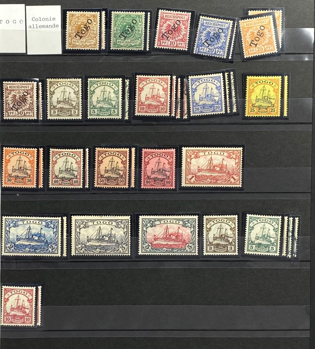Null TOGO
Schönes Set, deutsche Kolonie, Briefmarken der Besetzungen.
