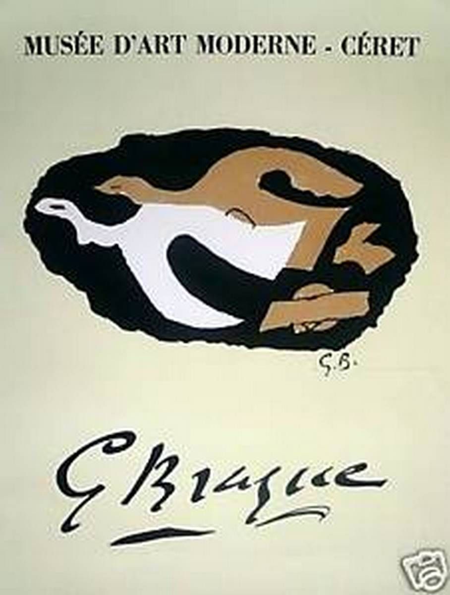 Null BRAQUE Georges 
Plakat in Lithographie nach, Ausstellung in Ceret, Mourlot &hellip;