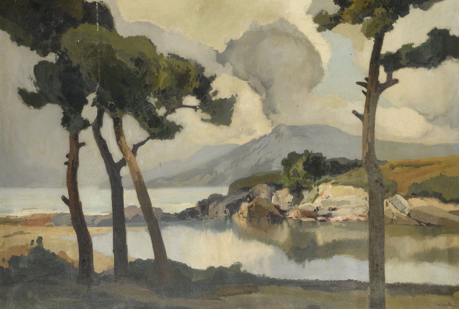 Null PERI Lucien, 1880-1948
Lac aux arbres, Corse
huile sur toile (craquelures e&hellip;