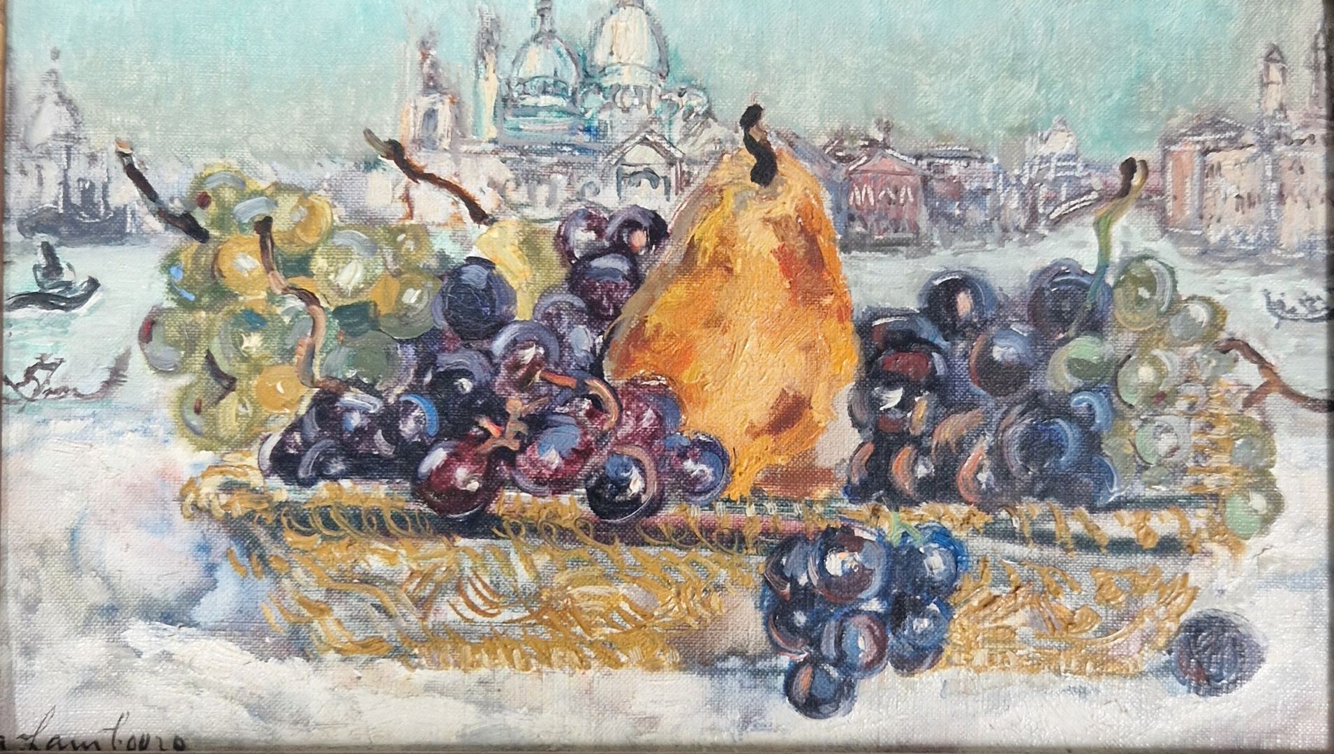 Null HAMBOURG André, 1909-1999
Obstkorb in Venedig
Öl auf Leinwand, unten links &hellip;
