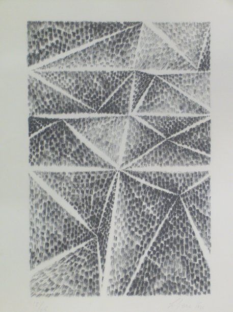 Ecole Moderne Composition, lithographie 12/65, signature illisible en bas à droi&hellip;