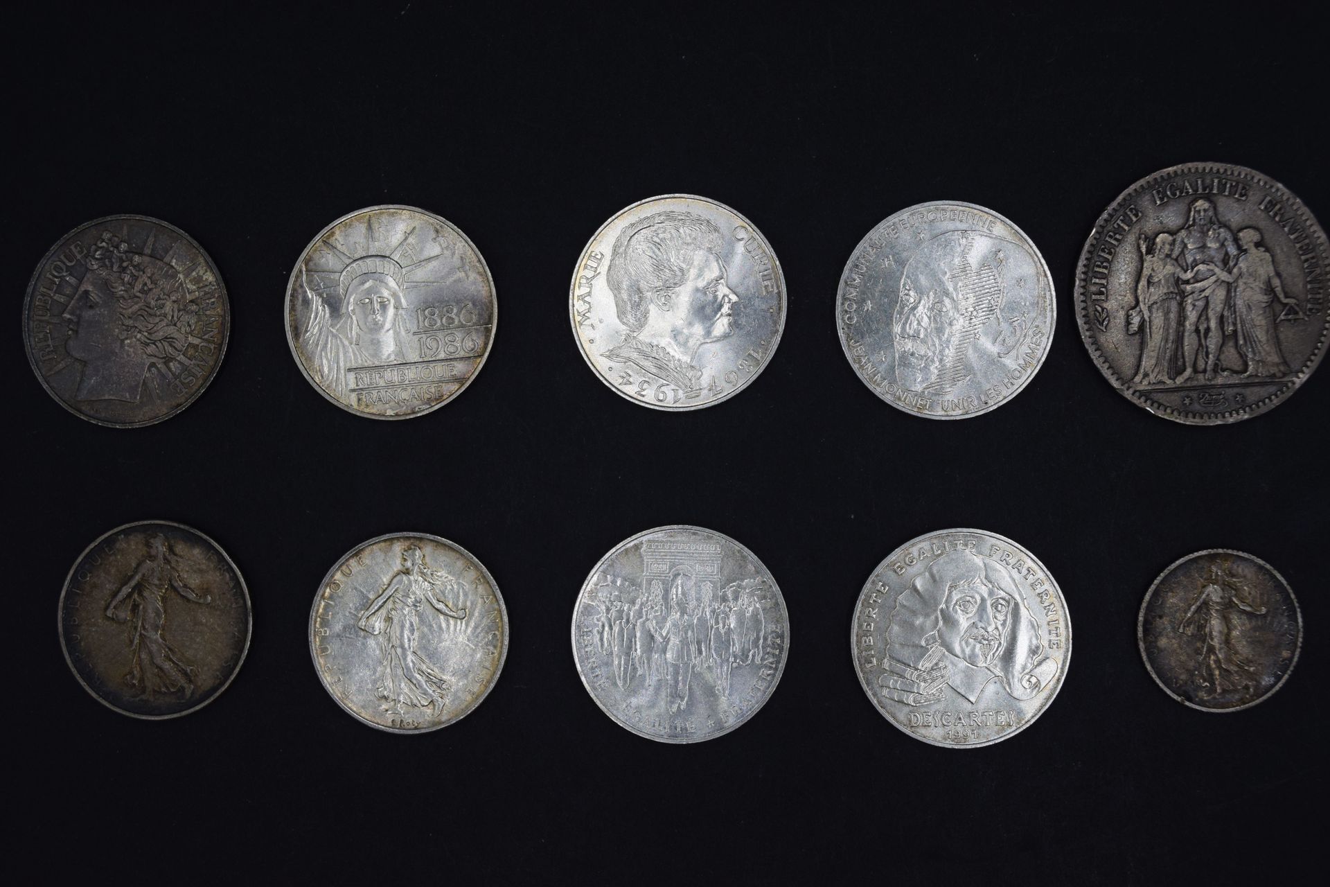 Null Ensemble de pièces françaises en argent :
- 100 francs commémoratives (x 6)&hellip;